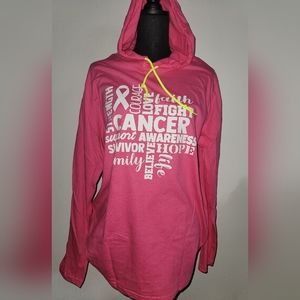 Hot Pink Hooded Cancer Awareness Shirt